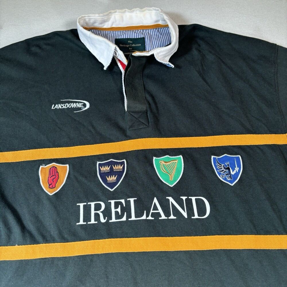 Lansdowne Rugby Shirt Mens XL Ireland Irish Four Provinces Embroidered Crest - Picture 5 of 8